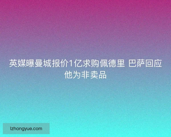 英媒曝曼城报价1亿求购佩德里 巴萨回应他为非卖品